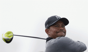 Tiger Woods tees off on the fourth hole of the North Course during the Farmers Insurance Open Pro Am at Torrey Pines Golf Course in San Diego, California. AFP PHOTO