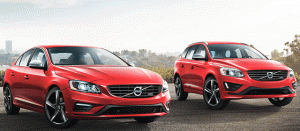 The Volvo S60 on the left and the XC60 on the right