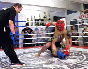 Referee Joamar Parungao watches as a Balikatan fighter unleashes a ground and pound technique. CONTRIBUTED PHOTO