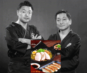 Ramen Sora chefs Yoshinari Ichise and Tomio Hakada prepares the best ramen of Hokkaido Sapporo, Japan (inset)