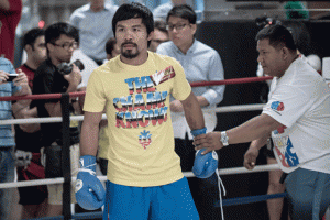 Manny Pacquiao (left) with trainer Buboy Fernandez. AFP FILE PHOTO