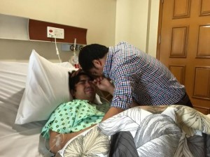 Senator Bong Revilla visits son Jolo at Asian Hospital and Medical Center on Tuesday  after the Sandiganbayan granted the senator a temporary five-hour furlough. Phoo released by the Office of Sen. Bong Revilla