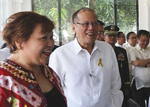 In the Pink Of Health President Benigno Aquino 3rd with National Historical Commission of the Philippines Chairperson Dr. Maria Serena Diokno during the inauguration of the President Emilio Aguinaldo Museum in Kawit, cavite. Malacanang Photo Bureau 