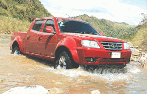 The Tata Xenon is more than capable of wading through kneedeep waters