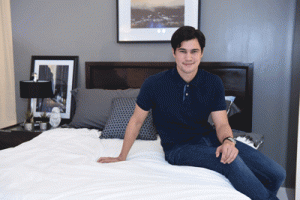 Quality of sleep can make or break Phil Younghusband’s football game, so a comfortable bed is a must in his bedroom