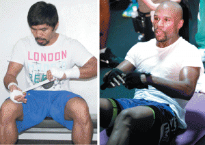 Manny Pacquiao (left) and Floyd Mayweather AFP FILE PHOTOS