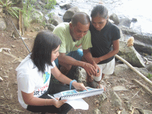 Haribon staff conducts semi-structured interviews based on fishing experiences among fisherfolks to determine which fish species they no longer catch today