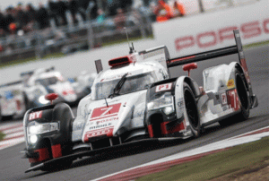 The Audi R18 e-tron quattro hybrid raced to the finish line 4.61 seconds ahead of the competition at Silverstone.