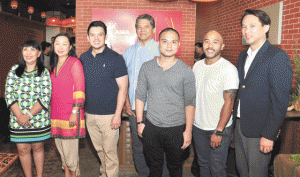 Madrid Fusion Manila’s proudly Filipino chefs Rob Pegson (third from left), Claude Tayag (center), Bruce Ricketts (third from right) with Sarsa’s JP Anglo, and SM’s SVP for Marketing Communications Group Millie Dizon, Madrid Fusion project director and Department of Tourism’s Verna Buensuceso, and SM SVP for Operations for Premier Malls Steven Tan