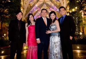  Besides being a businessman, Chusuey (center) is also a family man. With (from left) Karl, Christina, wife Ann, and Alfonso  CONTRIBUTED PHOTO 