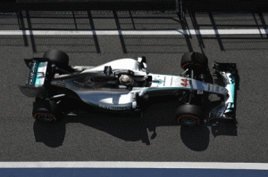 Mercedes AMG Petronas F1 Team’s British driver Lewis Hamilton arrives in the pit during the first practice session at the Circuit de Catalunya in Montmelo on the outskirts of Barcelona ahead of the Spanish Formula One Grand Prix. AFP PHOTO