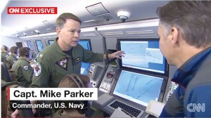 THERE’S NO SECRET KEPT IN HERE  A video grab of the CNN report shows Capt. Mike Parker, flight commander of the US surveillance mission, pointing at images showing what’s on Kagitingan Reef which China is reportedly developing as a forward operating base. 