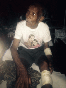 ANOTHER MIRACLE  Funchu Tamang, 101, sits on a bed in a hospital in Nuwakot district on May 3, 2015 around 80 kilometers (50 miles) northwest of Kathmanduwhere he was taken after being rescued from his collapsed home a day earlier. AFP PHOTO