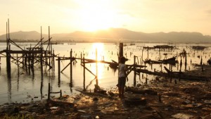  Remnants of the devastating storm surge and typhoon 