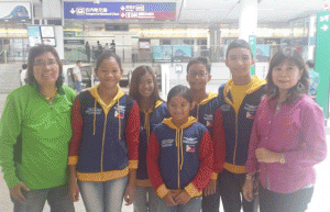 PSL TANKERS  The first batch (morning flight) of the Philippine Swimming League (PSL) team composed of (from left) PSL President Susan Papa, Chrize Juliana Esmero, Kyla Soguilon, Micaela Jasmine Mojdeh, Stephen Guzman, Sean Terence Zamora and PSL Secretary General Maria Susan Benasa. The second batch (evening flight) includes Roger Dante Giron, Deniel Alic Dela Cruz and Marie Joe Borres (not in the picture). CONTRIBUTED PHOTO