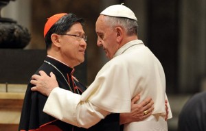 Cardinal Tagle with Pope Francis AFP PHOTO 