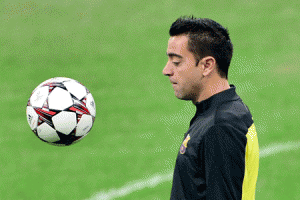 XAVI TIME  Barcelona’s midfielder Xavi Hernandez practices his moves at the San Siro Stadium in Milan. AFP FILE PHOTO