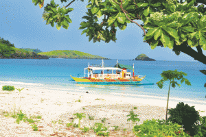Calaguas can be reached by riding a motorboat.