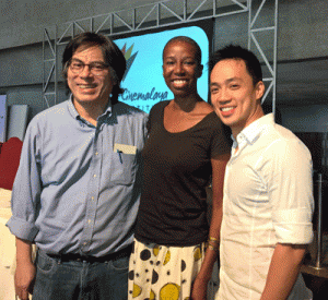 Cinemalaya Institute instructors Carlos Siguion-Reyna (directing), Sophia Wellington (screenwriting), and John Paul Su (producing) PHOTO BY THE AUTHOR