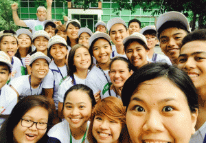 Metro Manila high school students take a ‘groufie’ with the Haribon interns at the end of the camp