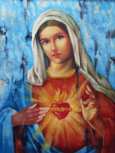 ‘Immaculate Heart of Mary,’ 45.72 cm x 60.96 cm x 18 in. x 24 in. (2014)