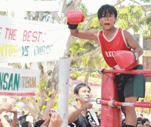 The young Manny Pacquiao (Buboy Villar) is a winner in this one