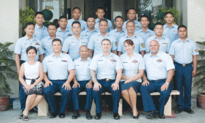 USCG and PCG personnel take time out of their training schedule for a group photo, Southern Tagalog District Office, Batangas City