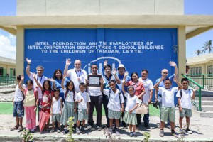   Representatives from the school, the local government of Tanauan, and Intel Philippines attend the turn over ceremony 