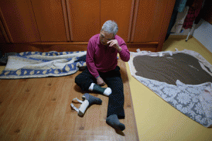 CASUALTY OF WAR  In a photo taken on March 17, 2015, farmer Lee Tae-Ui, 81, a landmine victim, sits in a room of his house near the Demilitarized Zone (DMZ) in Yeoncheon, north of Seoul. After decades of official silence, South Korea is beginning to compensate hundreds of landmine victims maimed by a deadly, and dangerously enduring legacy of the Korean War and its Cold War aftermath. AFP PHOTO