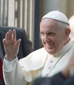 POPE IN TURIN,ITALY  Pope Francis waves as he arrives at the Valdese church in Turin on June 22, 2015. The pontiff is on a two days visit in Turin to venerate the Holy Shroud, believed by some Christians to be the burial shroud of Jesus of Nazareth, as part of his first pastoral trip to northern Italy. AFP PHOTO