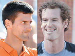 Novak Djokovic and Andy Murray AFP PHOTOS