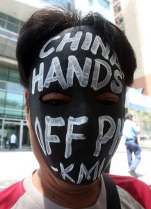  An anti-China activist. PHoto by Rene H. dilan 