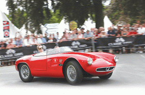  A participant to the Dolomites Gold Cup onboard a classic Alfa Romeo car.