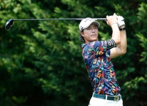 JAPANESE ACE  Ryo Ishikawa of Japan watches his drive on the third hole during the first round of the Quicken Loans National at the Robert Trent Jones Golf Club on Friday in Gainesville, Virginia. AFP PHOTO