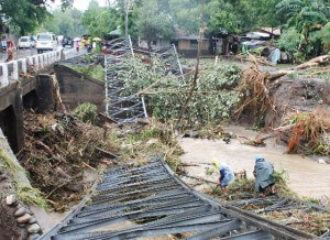 Bridge Down  A bridge in Bacnotan, La Union, that collapsed during the onslaught of tropical storm Egay.Photo by Lester A. Cardinez 