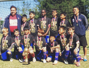 Victorious Booters  Member of the victorious Makati Football Club Cup display their medals after topping the Cup No. 1 International Tournament in Denmark. They are (back row, from left) delegation head Tomas Lozano, Sebastien Orcullo, Jasper Lim, Yanick Agora, Jed Smith, Hooven Villarosa, and head coach Francisco de Asis, and (front row, from left) Louis Jandau, Lucas Rodriguez, Inigo Torres, Umi Abelarde, James Detera, Emmanuel Mariano and Matthias Lozano. Contributed photo