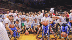 Some of the PWD participants coming from the National Wheelchair Basketball Team, students from the Philippine National School for the Blind and Philippine National School for the Deaf, and the Deaf National Basketball team. PHOTOS BY ABBY PALMONES