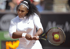 INJURY WOE US player Serena Williams plays her opening match against Ysaline Bonaventure of Belgium at the Swedish Open in Bastad, Sweden, on Friday. AFP PHOTO