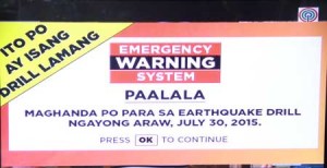 ABS-CBN TVplus users will receive warning messages on their TVs during the July 30 earthquake drill