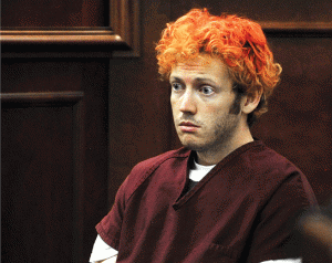 GUILTY  This July 23, 2012 file photo shows James Holmes appearing in court at the Arapahoe County Justice Center in Centennial, Colorado. A US jury on July 16, 2015 has found the ‘Batman’ massacre gunman James Holmes guilty of murder. Jurors deliberated on whether Holmes was sane when he cold-bloodedly opened fire on a packed Colorado cinema on July 20, 2012. AFP PHOTO