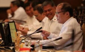 President Benigno S. Aquino III presides over the Cabinet Budget Presentation meeting at the Aguinaldo State Dining Room of the Malacañan Palace. (Photo by Benhur Arcayan / Lauro Montellano, Jr. / Malacañang Photo Bureau