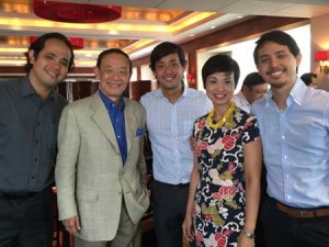 Jose Mari Chan (second from left) and his children Michael, Joe Jr., Liza and Franco