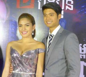 Andrea Torres and Mikael Daez at the premiere night of their first international project, ‘Blood in Dispute,’ were overwhelmed by the reception of their Cambodian fans