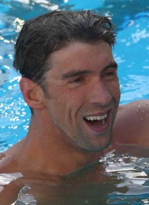 Michael Phelps after competing in the Men’s 200 LC Meter Breaststroke finals during the 2015 Phillips 66 National Championships at the Northside Swim Center on Tuesday in San Antonio, Texas. AFP PHOTO