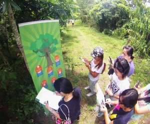Volunteers raced around the forested site of Buhay Punlaan to complete a Forest Quiz, one of the many activities offered at the native tree nursery