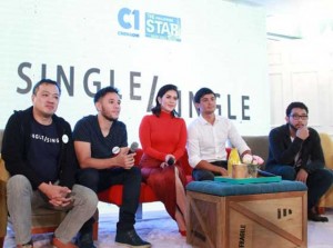 Shaina Magdayao and Matteo Guidicelli (center) with (from left) writer Lilit Reyes, director Pepe Diokno, and theater actor Brian Sy