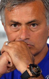 Chelsea’s Portuguese manager Jose Mourinho pauses during a press conference at Chelsea’s training ground, Stoke D’Abernon, south of London on Saturday, ahead of their FA Community Shield match against Arsenal on Sunday (Monday in Manila). AFP PHOTO