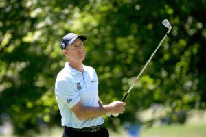 CHARGING FURYK Jim Furyk plays a shot on the 18th fairway during the second round of the World Golf Championships - Bridgestone Invitational at Firestone Country Club South Course on Saturday in Akron, Ohio. AFP