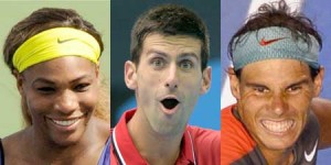 Serena Williams, Novak Djokovic and Rafael Nadal. AFP FILE PHOTOS