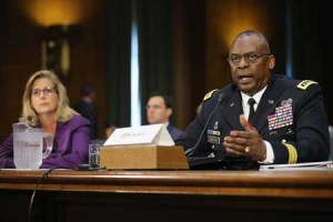 TRAINING PROGRAM FIASCO  Gen. Lloyd Austin III (R), commander of US Central Command, and Under Secretary of Defense for Policy Christine Wormuth testify before the Senate Armed Services Committee about the ongoing US military operations to counter the Islamic State during a hearing on Capitol Hill September 16. Austin said that slow progress was still being made against IS but there have been setbacks, including the ambush of US-trained fighters in Syria and the buildup of Russian forces in the country. AFP PHOTO